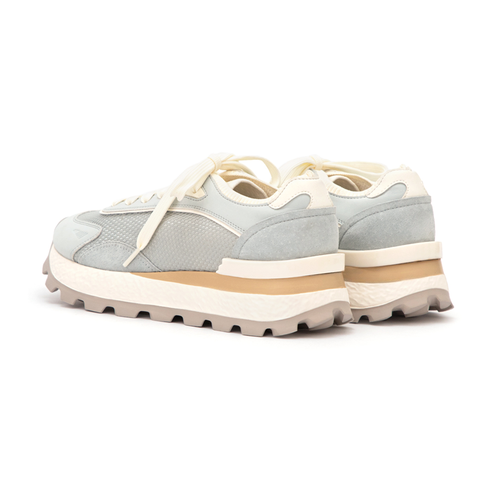 韓潮拼色輕量厚底增高休閒鞋 天空藍