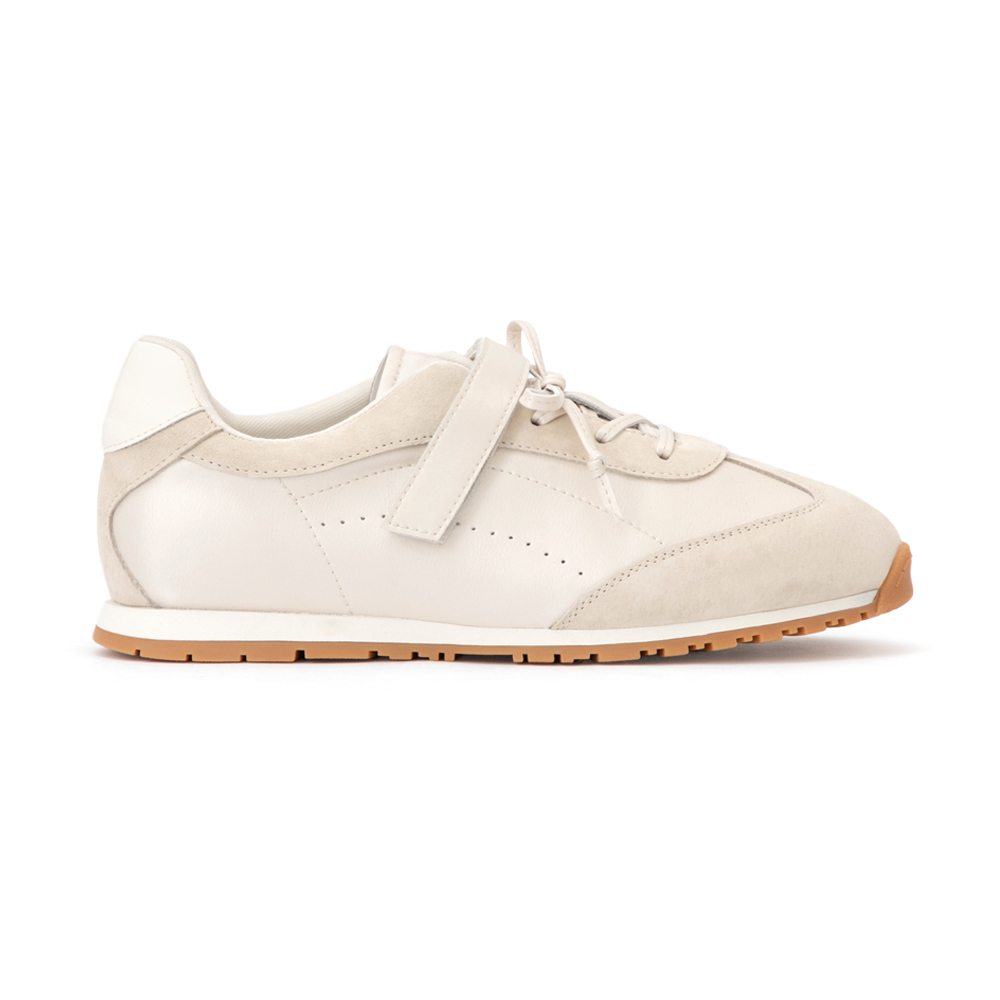 粉彩系列OK繃貼真皮休閒鞋 米白色