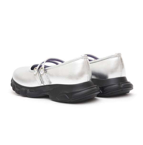 Mary Jane Functional Ballet Flats Silver