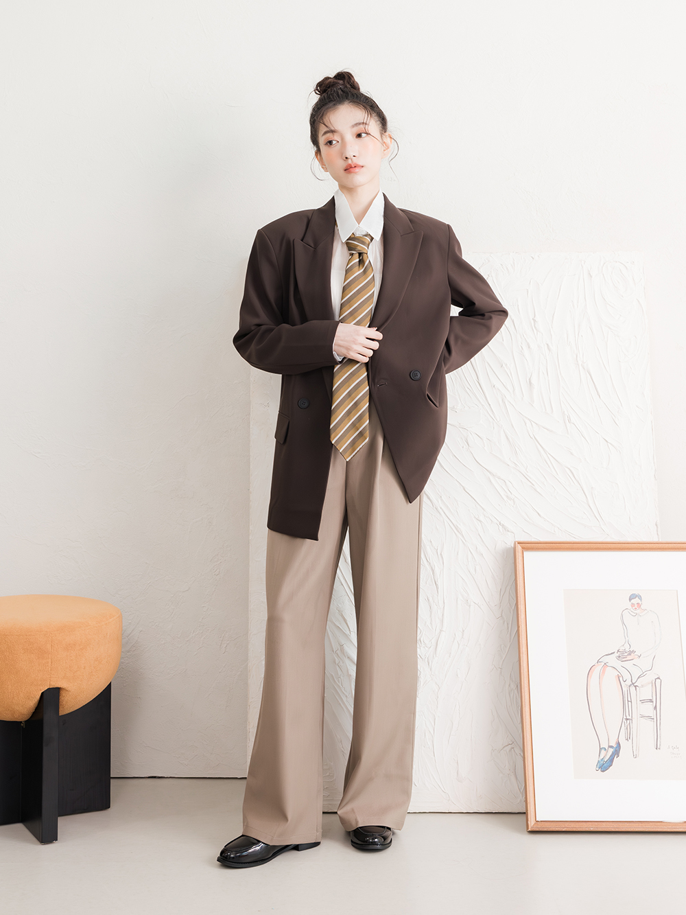 日常好搭4D釋壓平底樂福鞋 黑漆