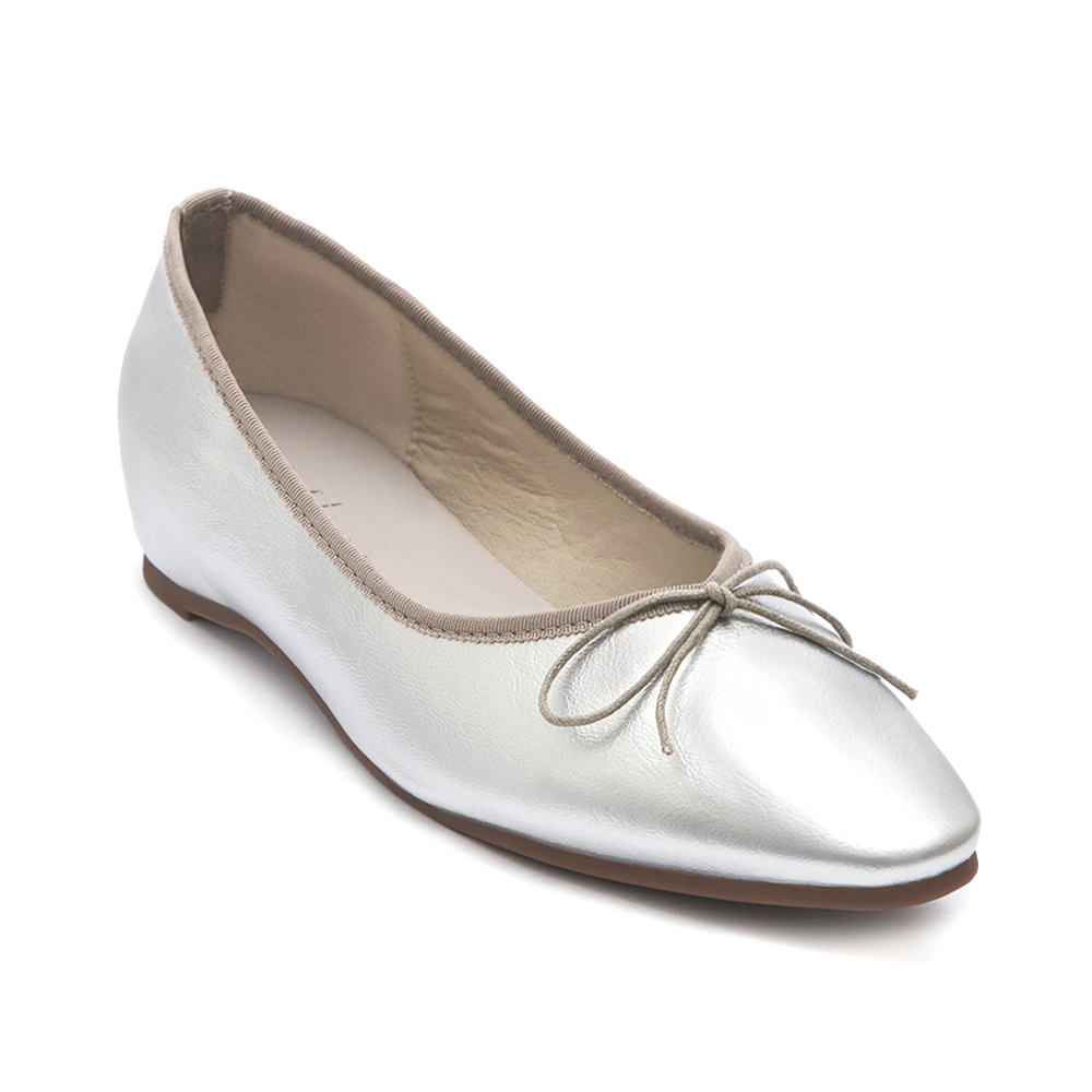 Classic Bow Ballet Flats Silver