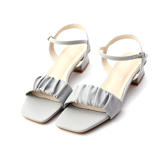 Ruched Detail Ankle Strap Sandals Glacier Blue