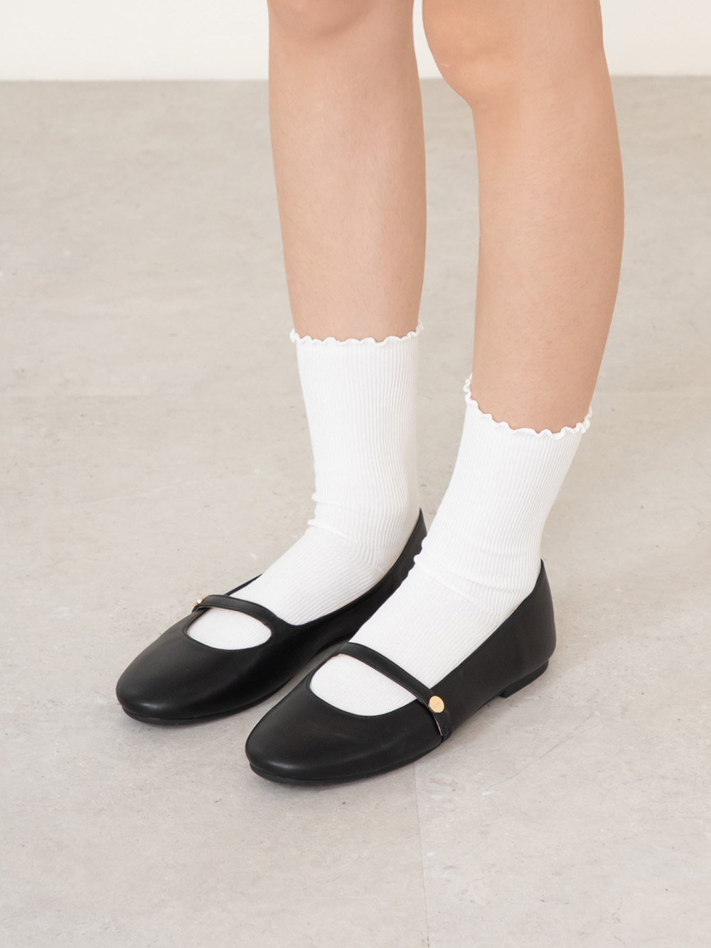 圓頭學院平底瑪莉珍娃娃鞋 黑色