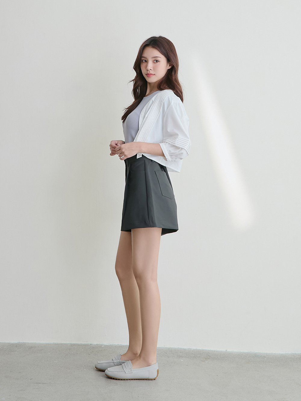 【3D零感雲織鞋】通勤款樂福豆豆鞋 象牙灰