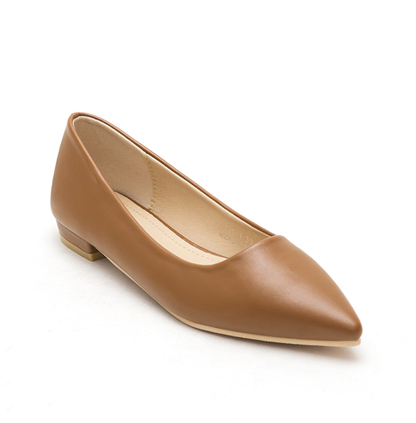 Classic Pointed Toe Ballet Flats Brown