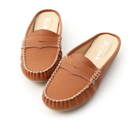 MIT Classic Moccasin Mules Brown