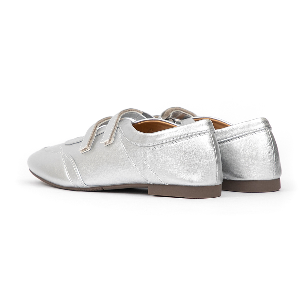 摩登混搭雙帶機能瑪莉珍鞋 銀色