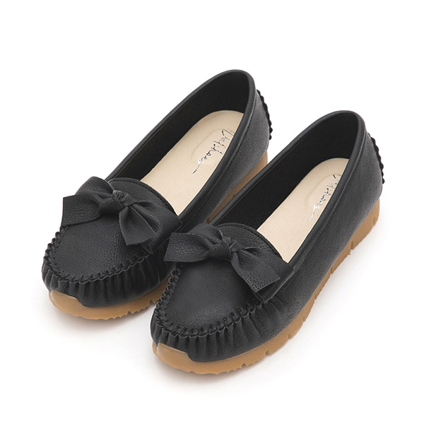 MIT Bow Platform Moccasins Black