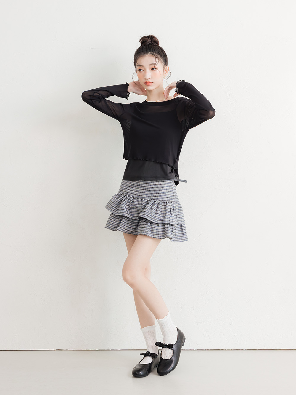 可愛啾啾蝴蝶結小香風瑪莉珍鞋 黑