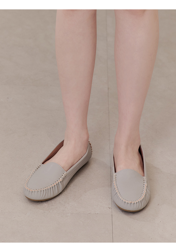 MIT Solid Moccasin Loafers Grey