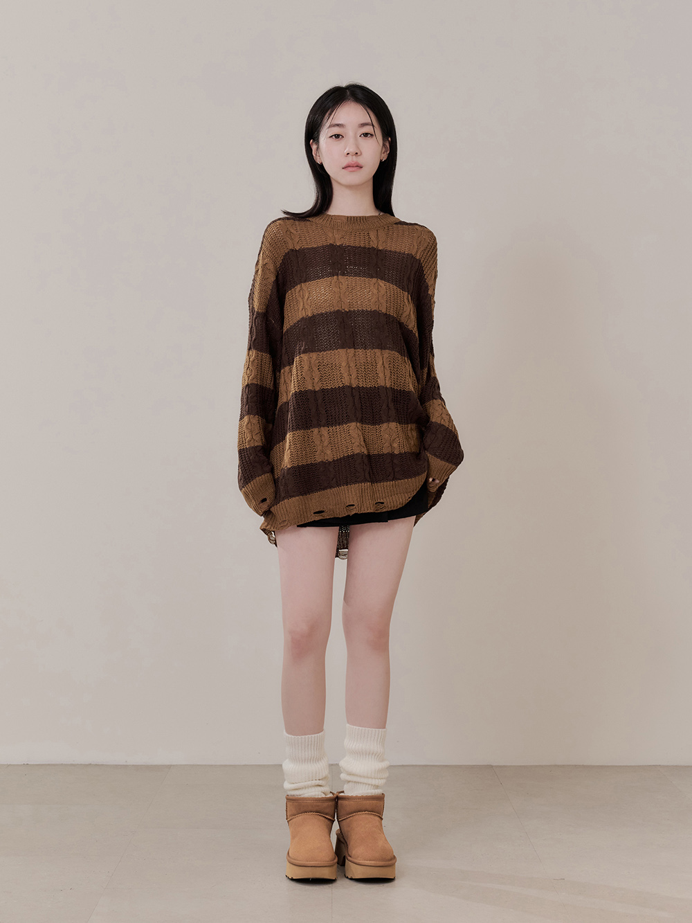 保暖神器厚底升級版真皮雪靴 栗子色