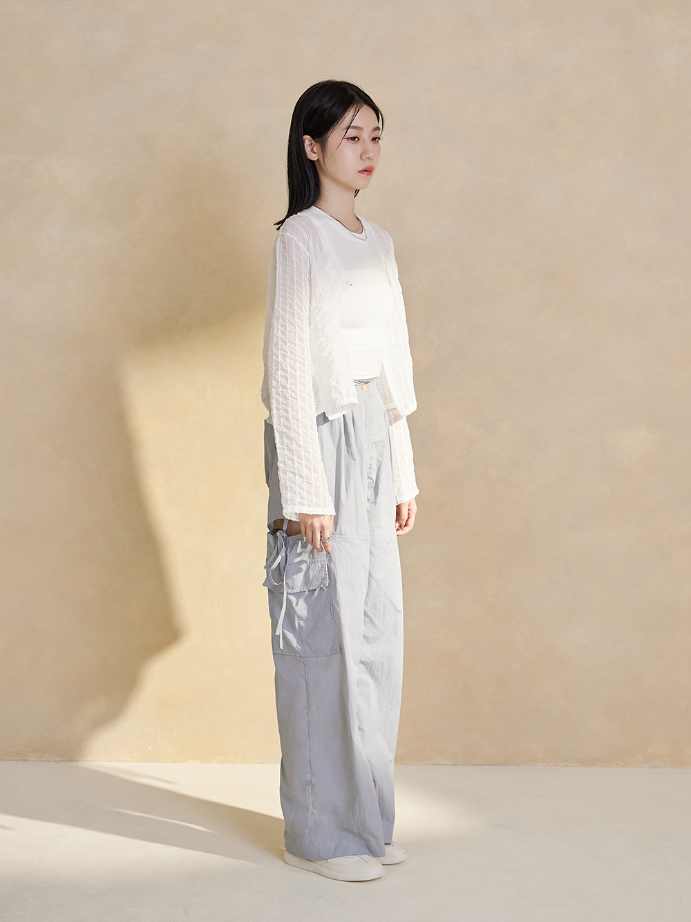 超極軟新柔感真皮小白鞋 米白