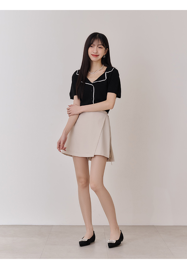 璀璨亮麗水鑽內增高尖頭鞋 黑