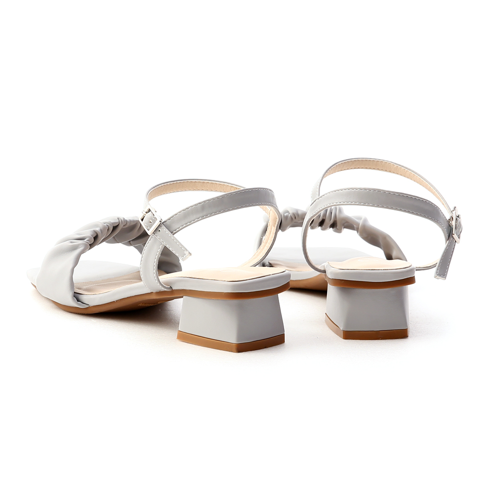 Ruched Detail Ankle Strap Sandals Glacier Blue