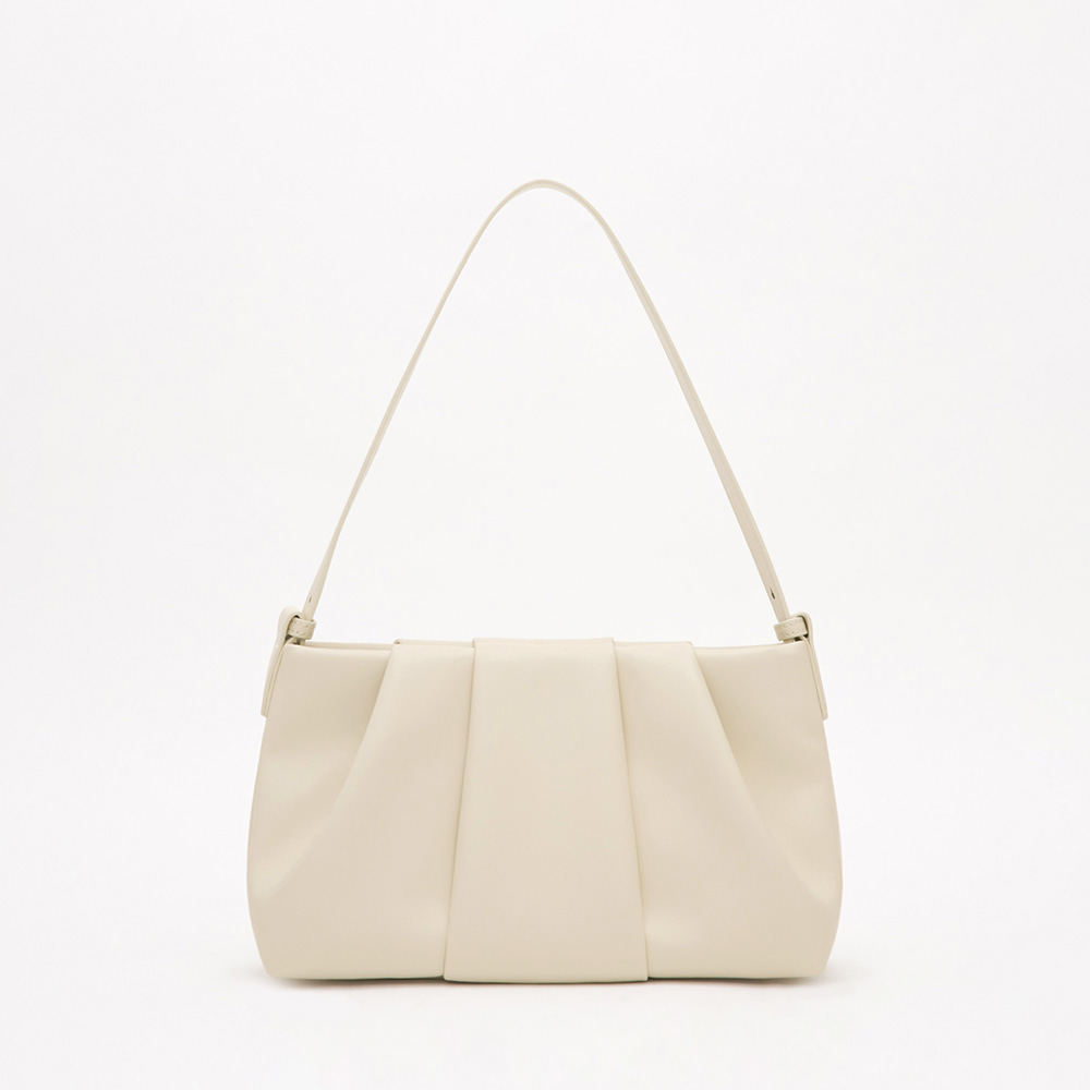 Cloud Ruched Shoulder Bag Beige