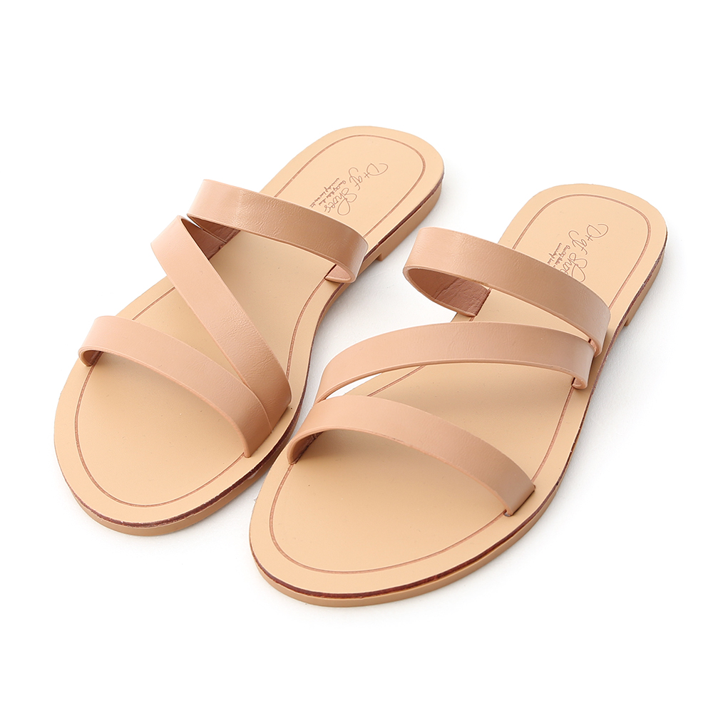 Triple-Strap Slide Sandals Nude pink │ D+AF Official Online Shop