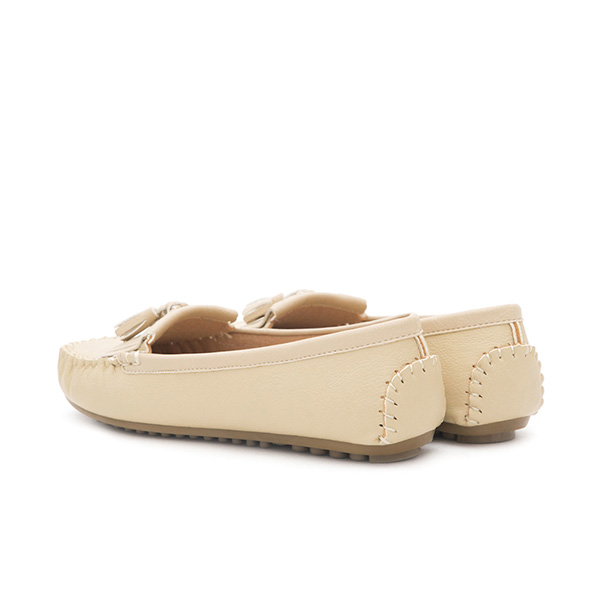 MIT Comfort Moccasin Loafers Cream