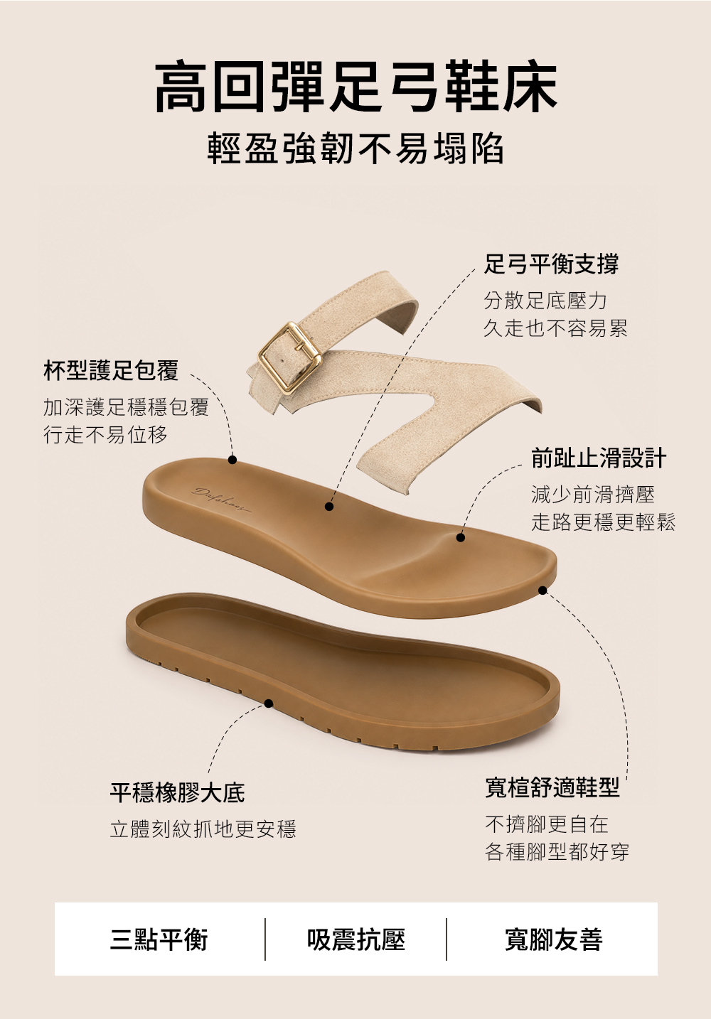 海灘假日Z字減壓休閒涼鞋 黑色