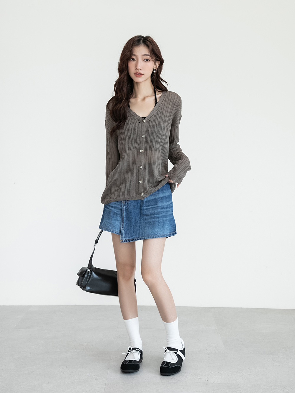 跳跳小妞拼接機能瑪莉珍鞋 黑色