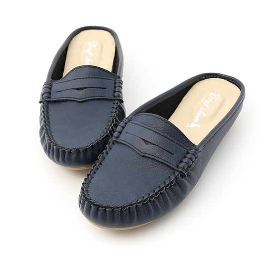 MIT Classic Moccasin Mules Blue