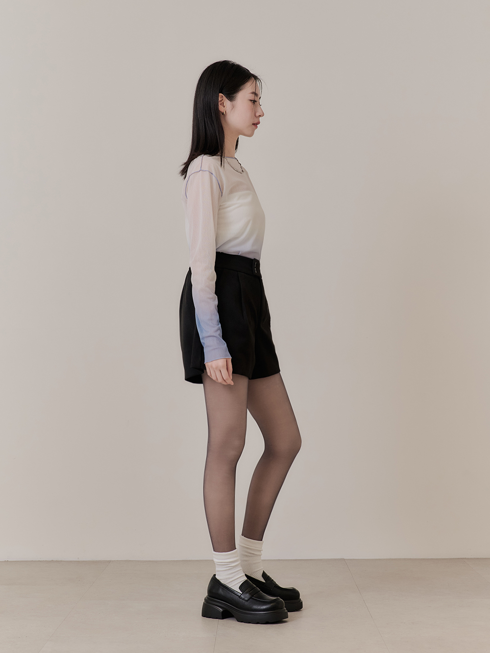 4D光腿神器黑透膚雙層絲襪 薄絨黑