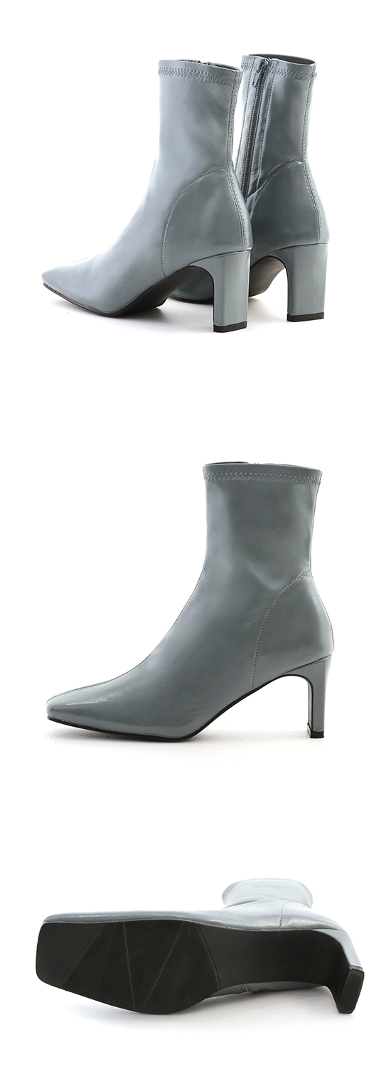 唯美配方．質感亮面扁跟瘦瘦靴 迷霧藍