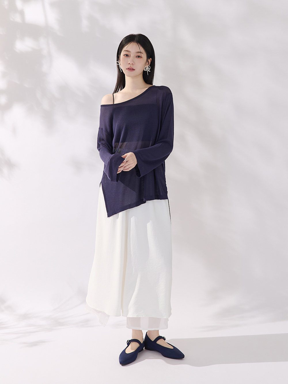 【3D零感雲織鞋】尖頭瑪莉珍鞋 皇家藍