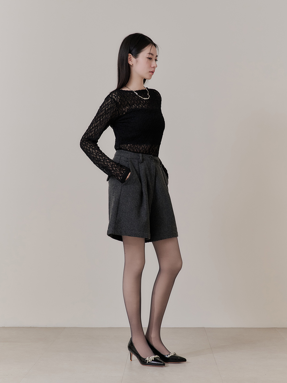 4D光腿神器黑透膚雙層絲襪 無絨黑