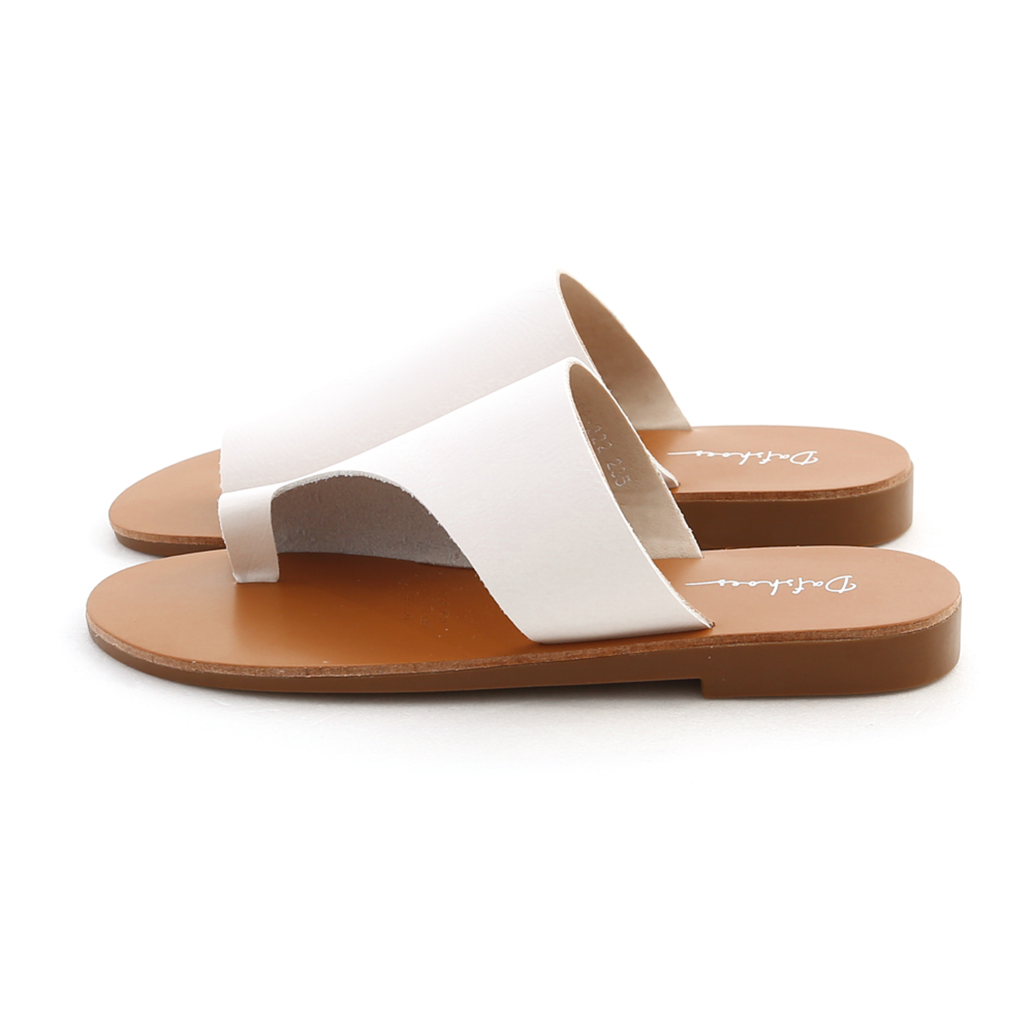 Soft Leather Slip-On Flat Sandals White
