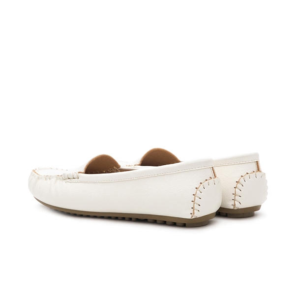 MIT Solid Moccasin Loafers White