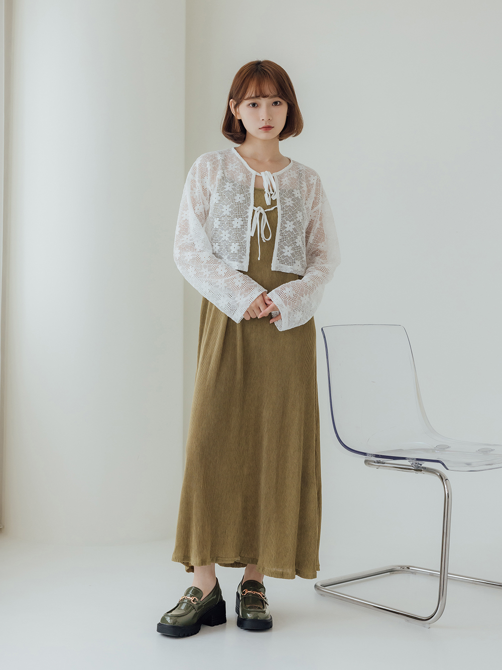 貴族學院.漆皮馬銜釦厚底輕量樂福鞋 復古綠