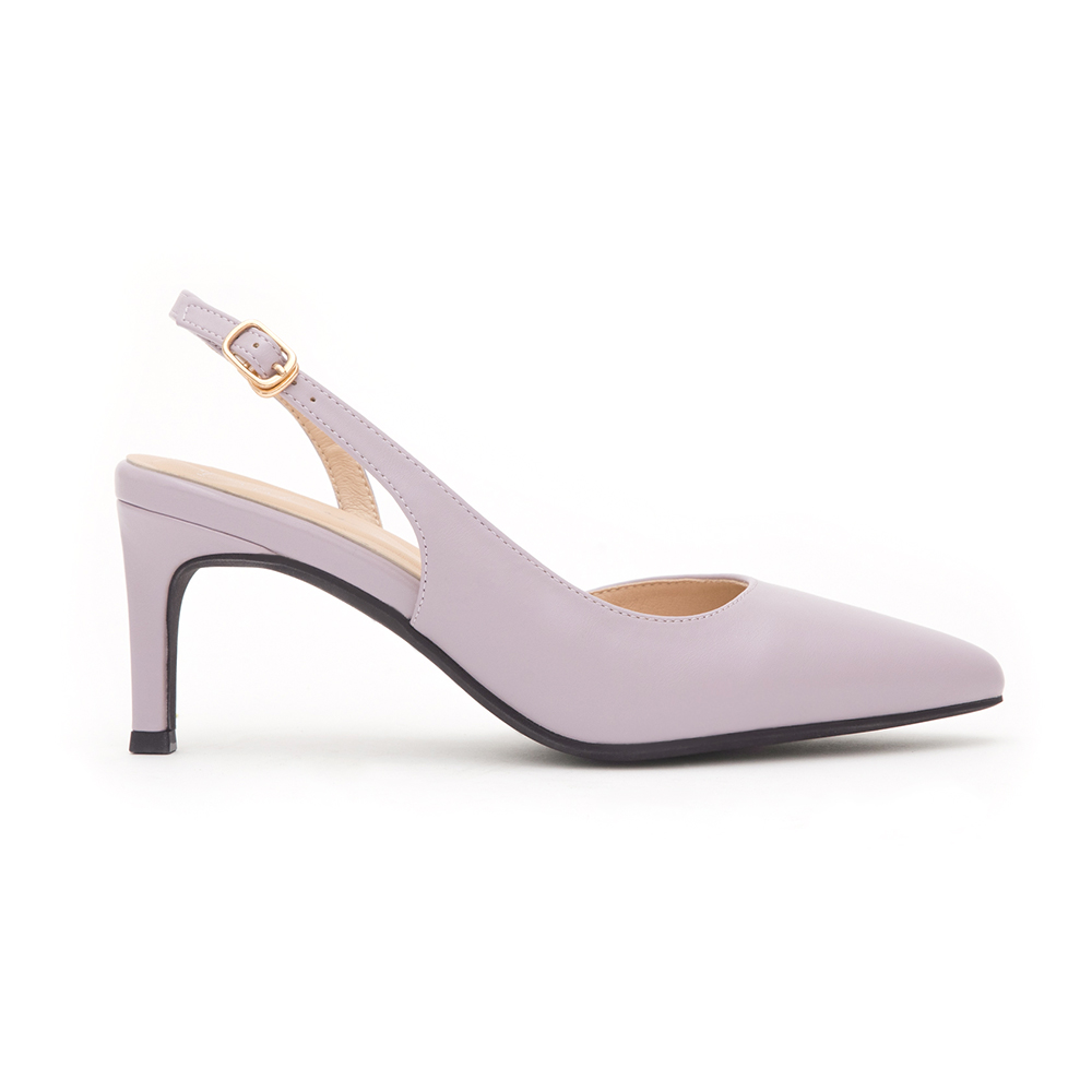 Elegant Pointed-Toe Slingback Heels Lavender