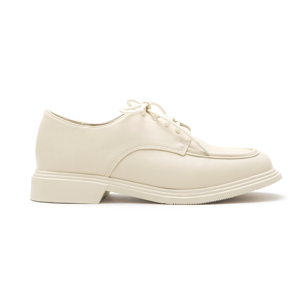 Soft Lace-Up Derby Shoes Vanilla