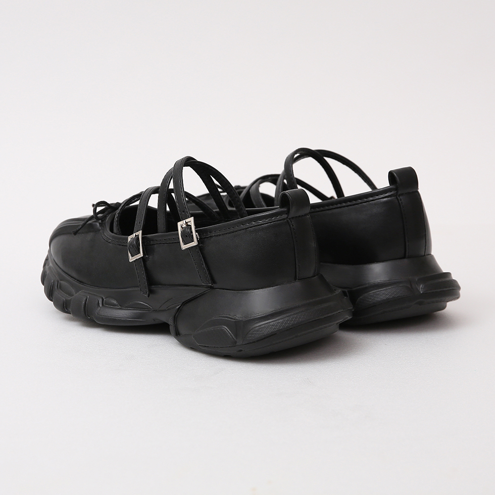 Bowtie Cross-Straps Mary Jane Sneakers Black