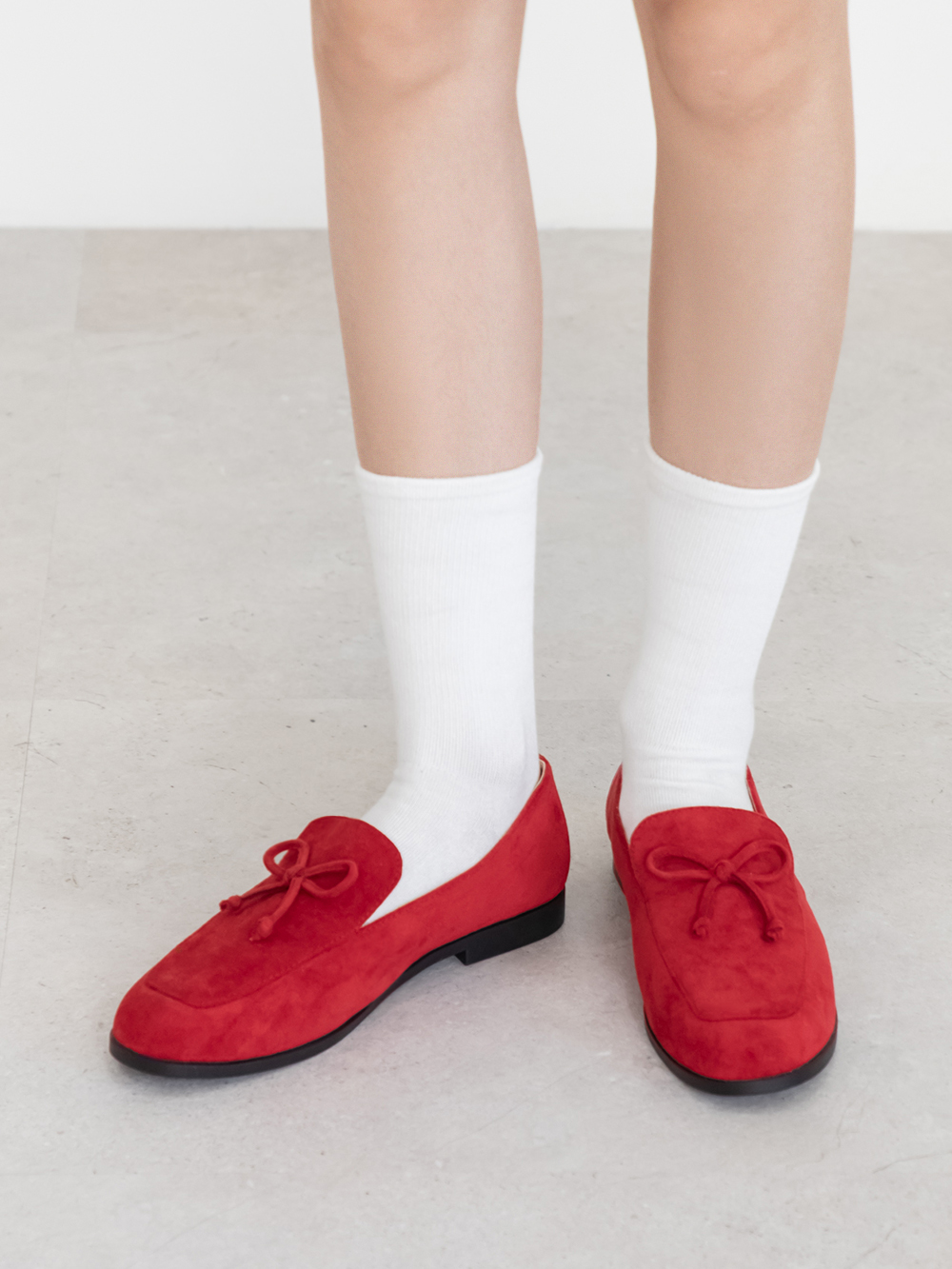 恆久經典4D氣墊蝴蝶結樂福鞋 紅色