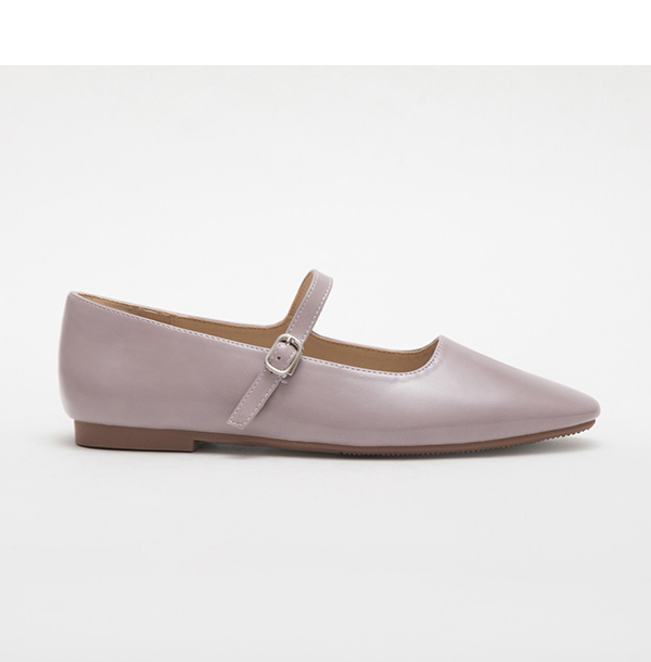 Pointed Toe Flat Strappy Mary Jane Shoes Lavender