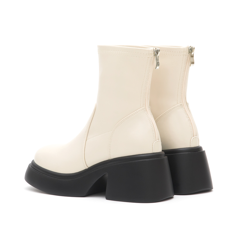 Lightweight Thick Sole Slimming Boots Vanilla