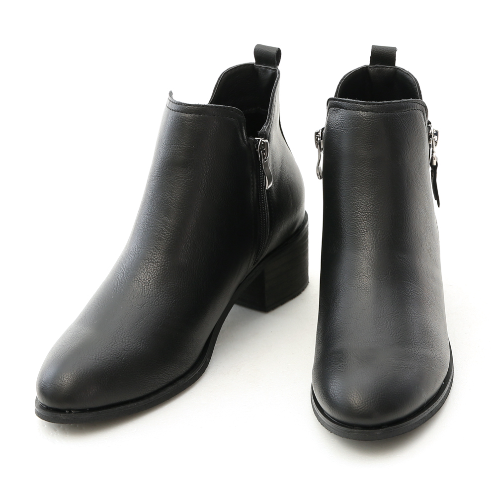 black side zip ankle boots