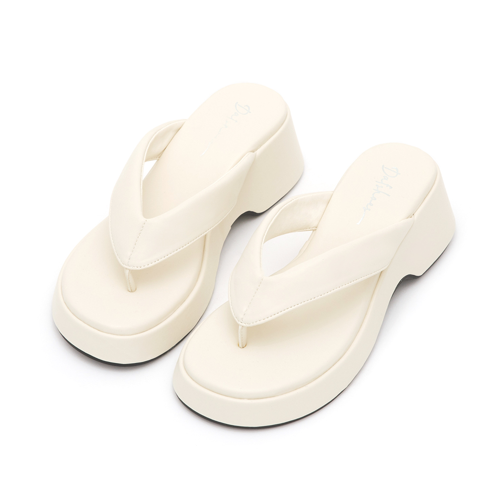 Thick Sole Flip-Flops Beige