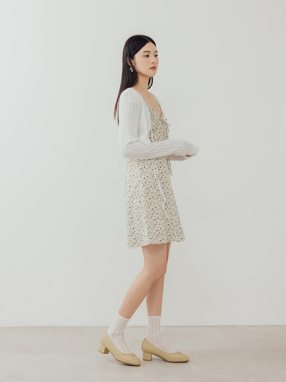 4D氣墊中跟芭蕾娃娃鞋 黃