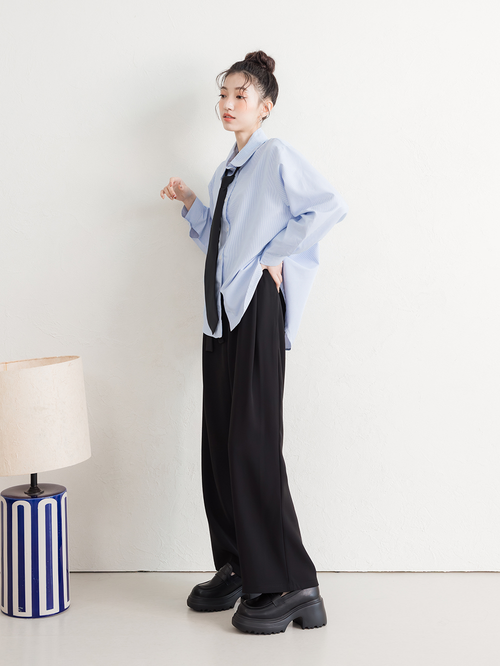 學霸女神增高加厚底樂福鞋 黑色