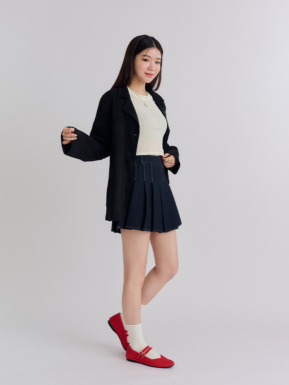 【3D零感雲織鞋】雙帶方頭瑪莉珍鞋 熱戀紅