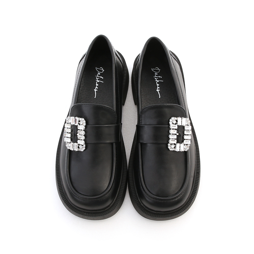 Crystal Embellished Chunky-Sole Loafers Black