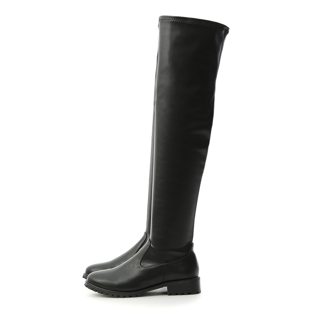 Slim Fit Over-The-Knee Boots Black