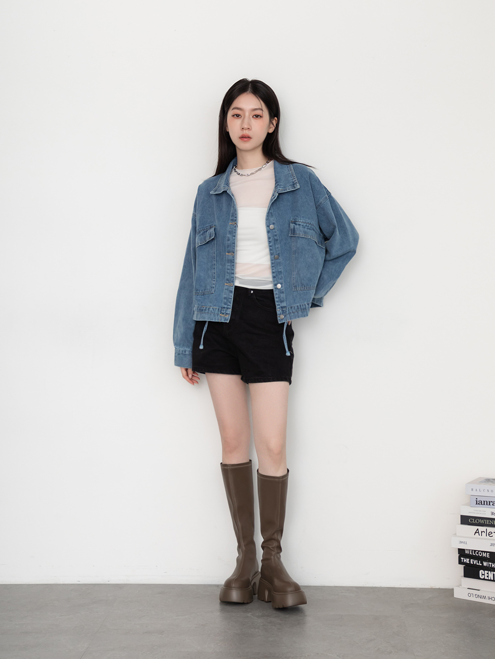 超強魅力．輕量波浪底瘦瘦長靴 復古咖