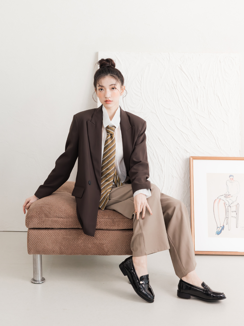 日常好搭4D釋壓平底樂福鞋 黑漆