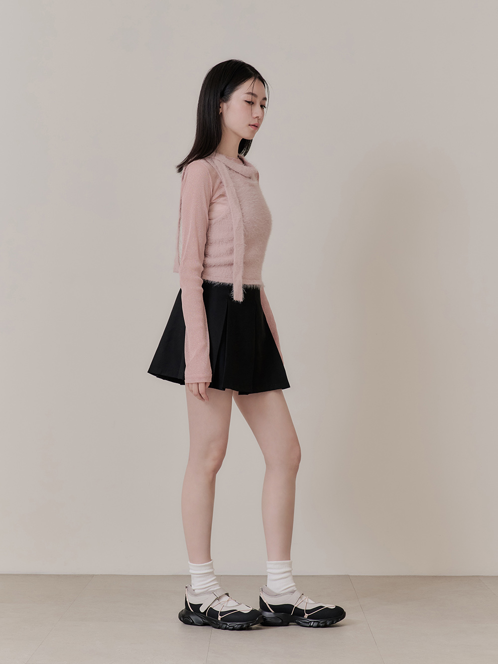 氣墊回彈輕量運動風芭蕾鞋 粉