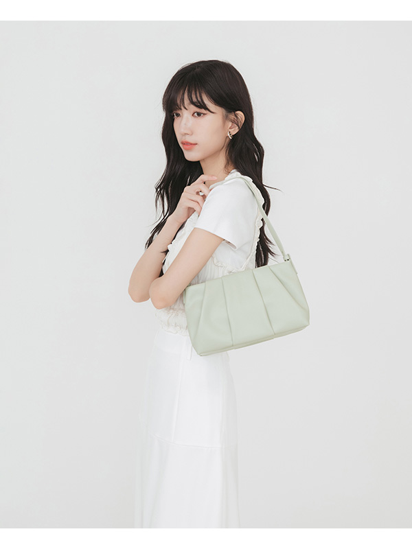 Cloud Ruched Shoulder Bag Green