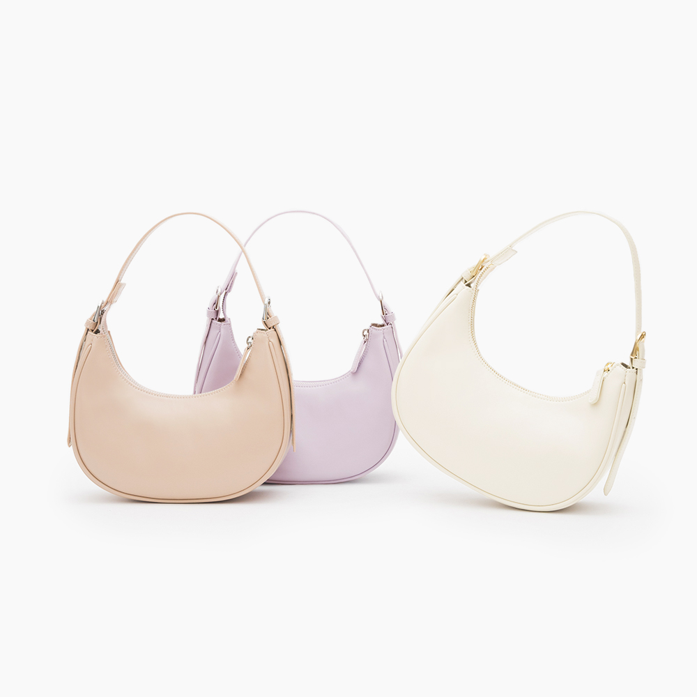 Two-Way Half-Moon Bag Beige