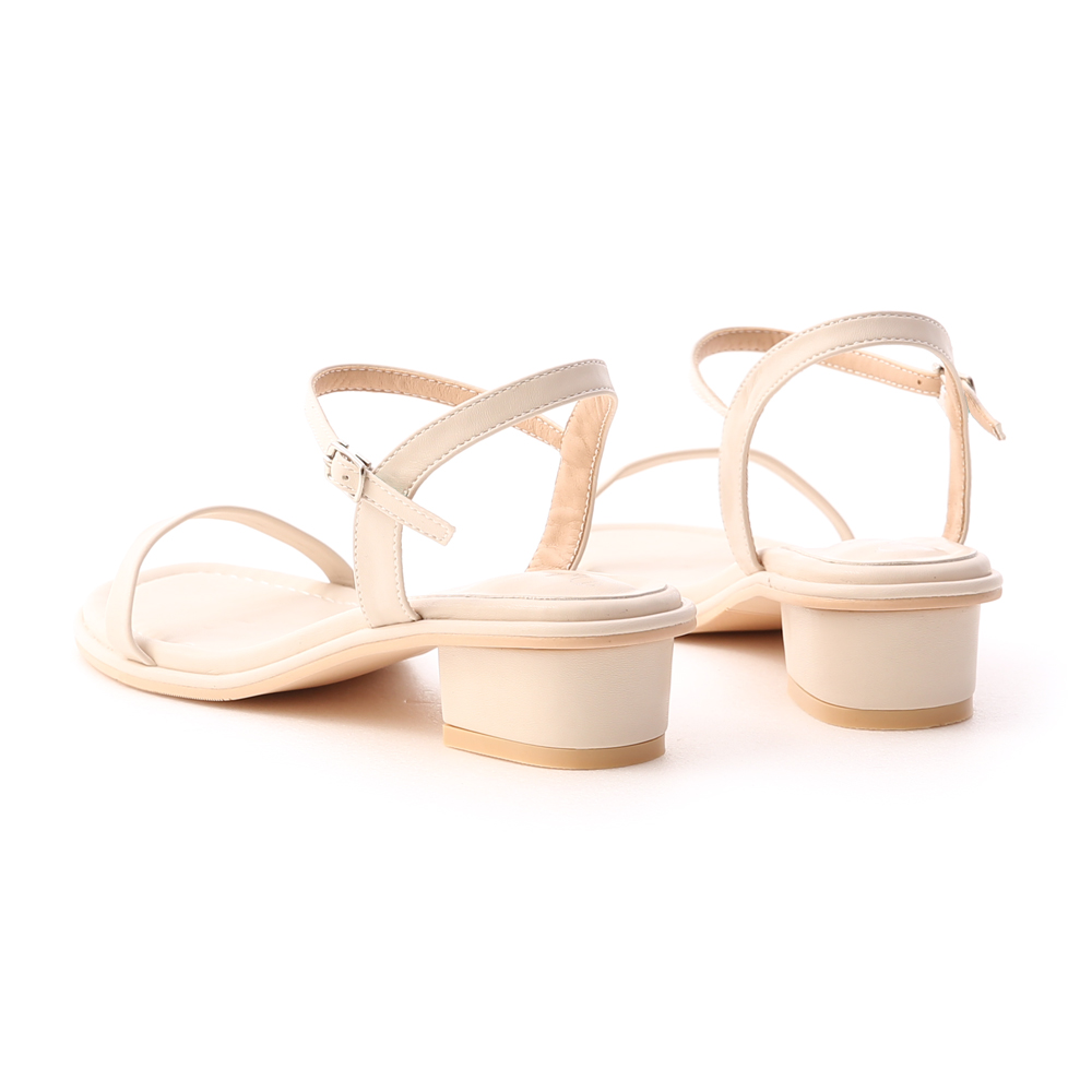 Single band Low Heel Sandals French Vanilla White